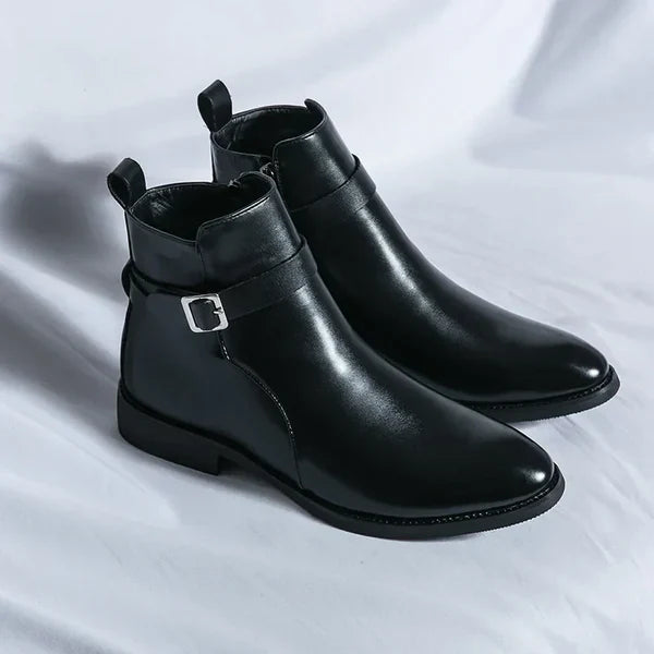 David | Men’s Pointed Toe Side Zip Ankle Boots