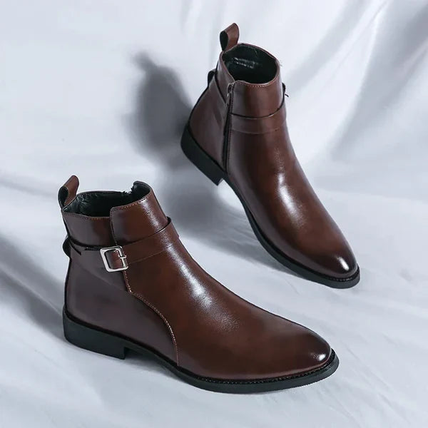 David | Men’s Pointed Toe Side Zip Ankle Boots