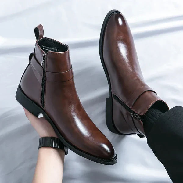 David | Men’s Pointed Toe Side Zip Ankle Boots