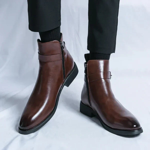 David | Men’s Pointed Toe Side Zip Ankle Boots