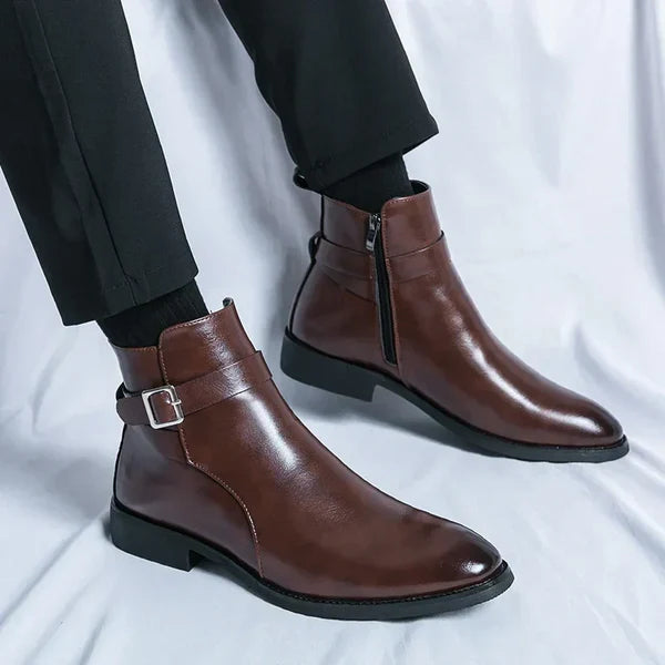 David | Men’s Pointed Toe Side Zip Ankle Boots