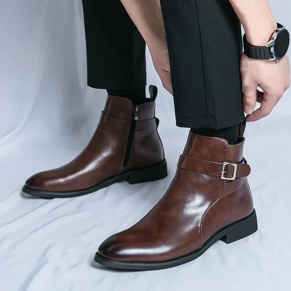 David | Men’s Pointed Toe Side Zip Ankle Boots