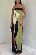 Davida | Women's Abstract Floral Printed Summer Maxi Dress