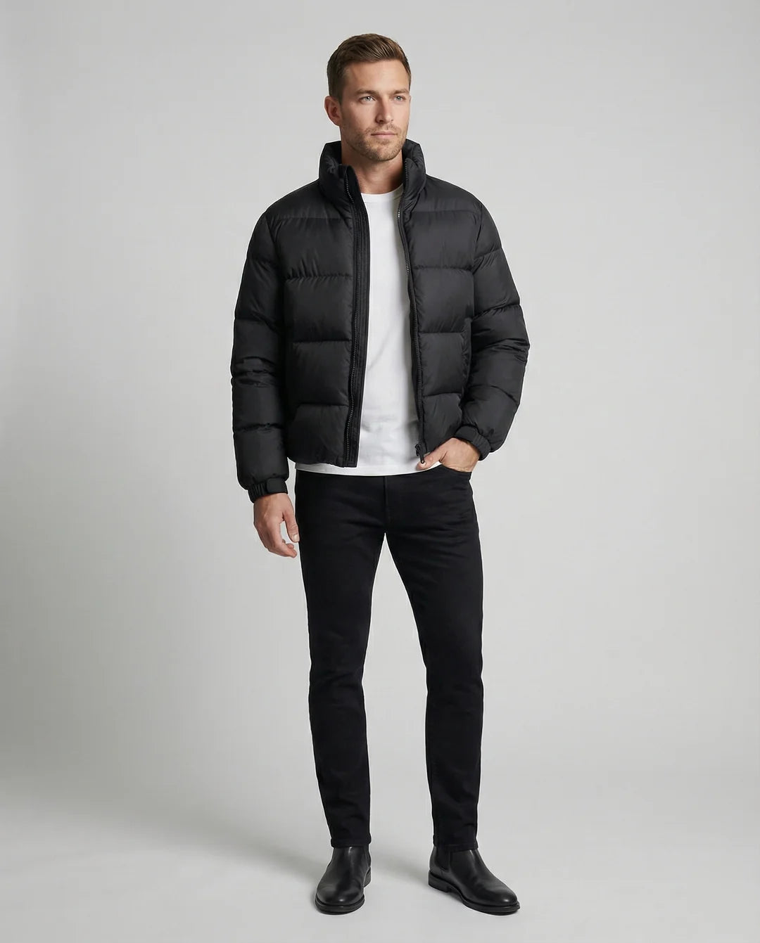 Daxton | Men’s Stand Collar Zip Front Puffer Jacket