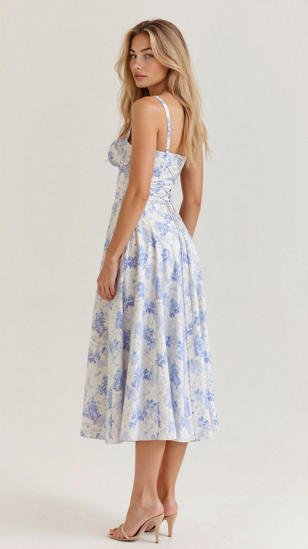 Deena | Women's Sweetheart Neck Sleeveless Midi Dress