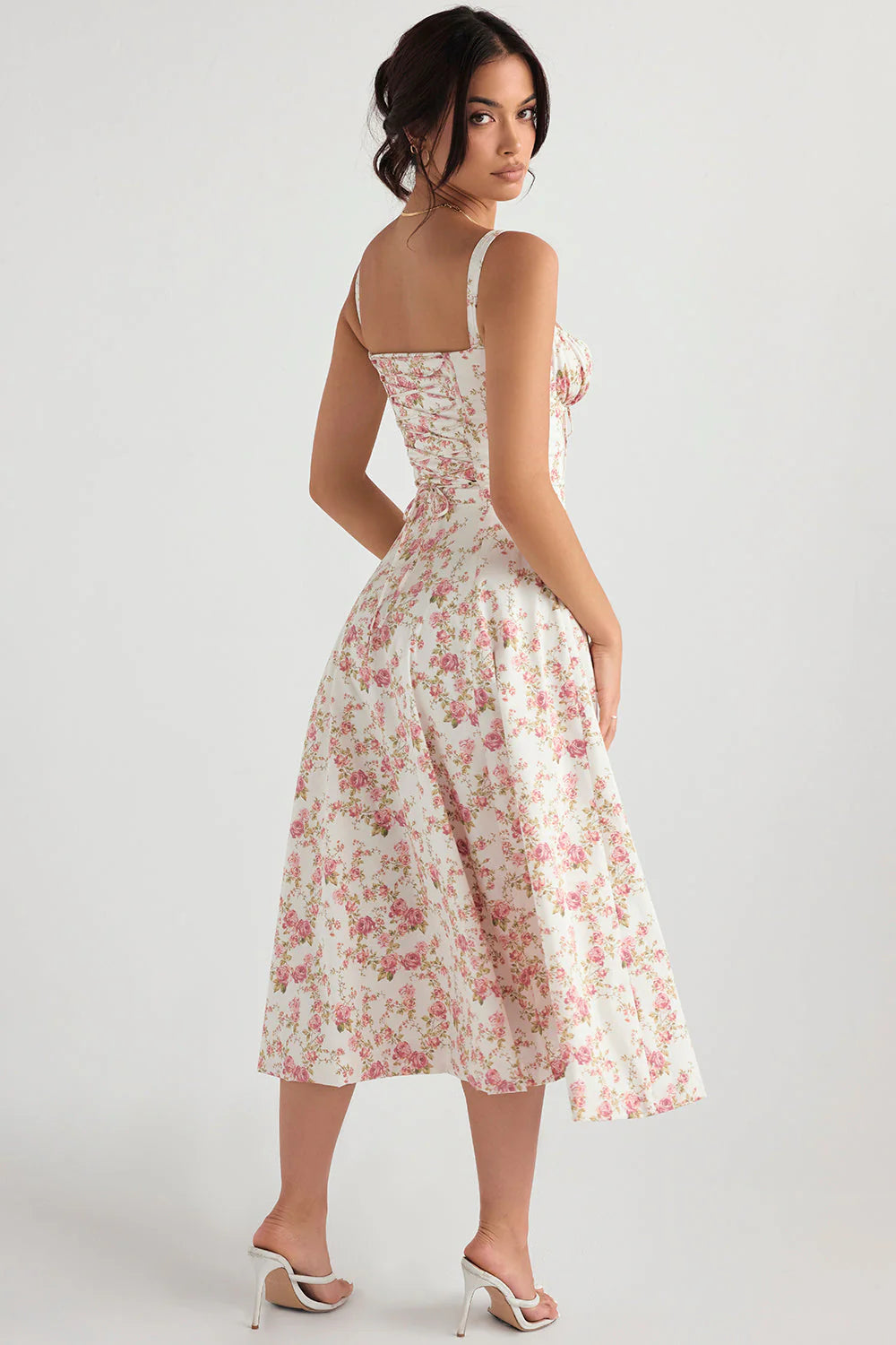 Deena | Women's Sweetheart Neck Sleeveless Midi Dress