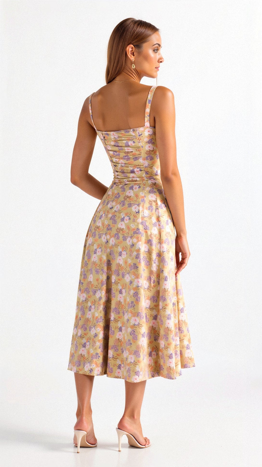 Deena | Women's Sweetheart Neck Sleeveless Midi Dress