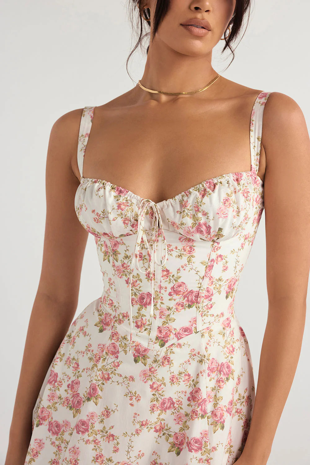Deena | Women's Sweetheart Neck Sleeveless Midi Dress