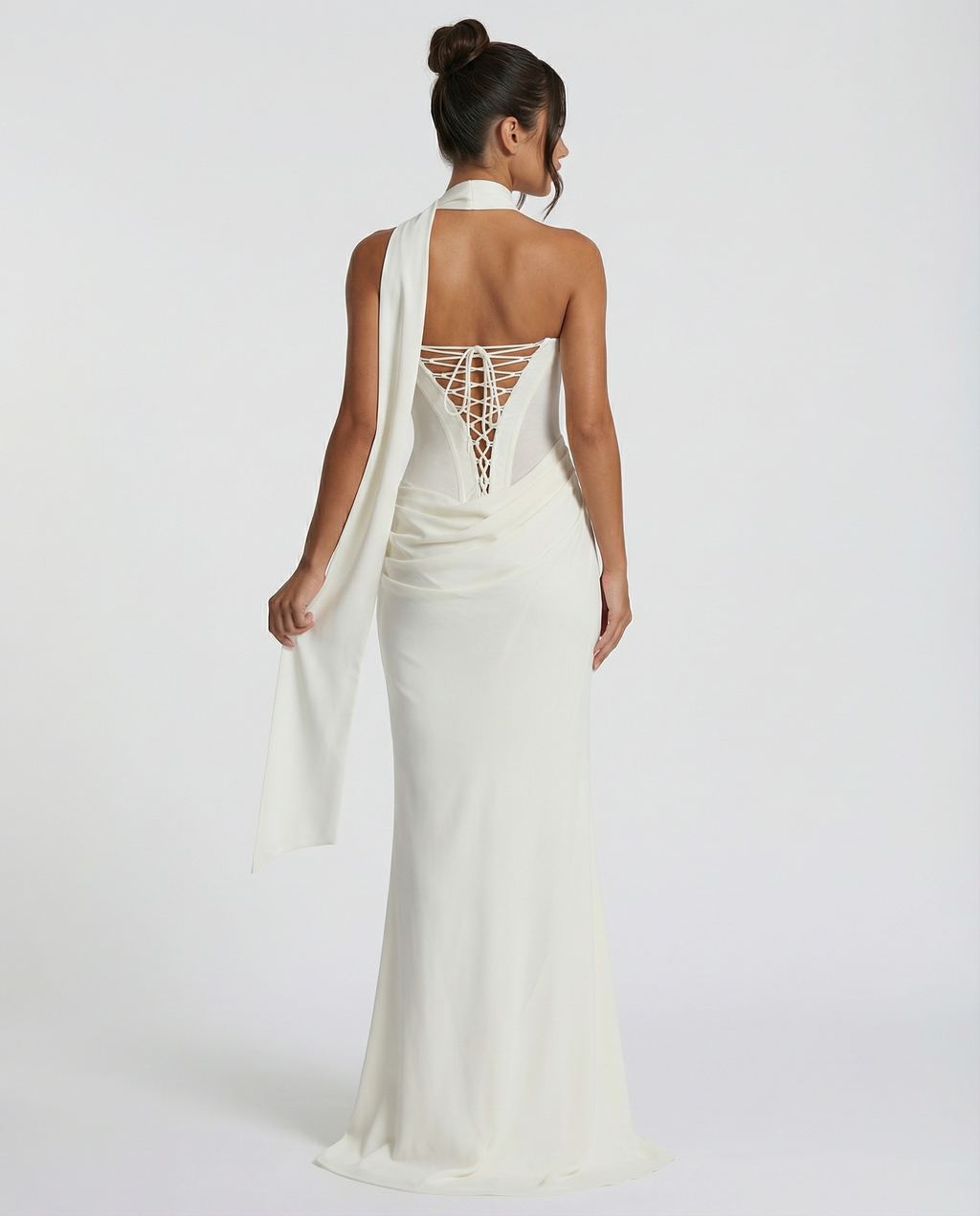 Delisa | Women's Strapless Fitted Corset Maxi Dress