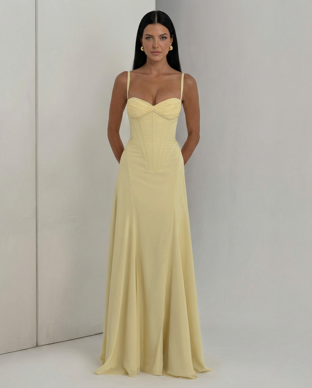 Demetria | Women's Sleeveless Wedding Guest Maxi Dress