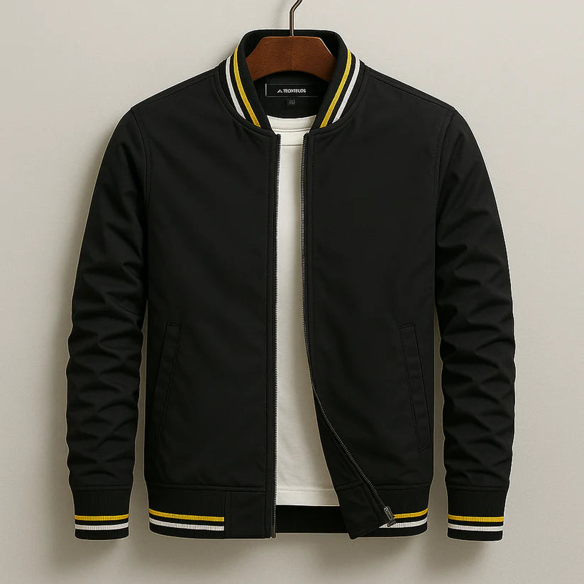 Dennison | Men’s Long Sleeve Front Zip Striped Pockets Jacket
