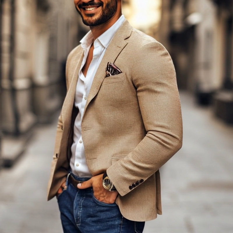 Desmond | Men’s Long Sleeve Notch Lapel Fitted Blazer
