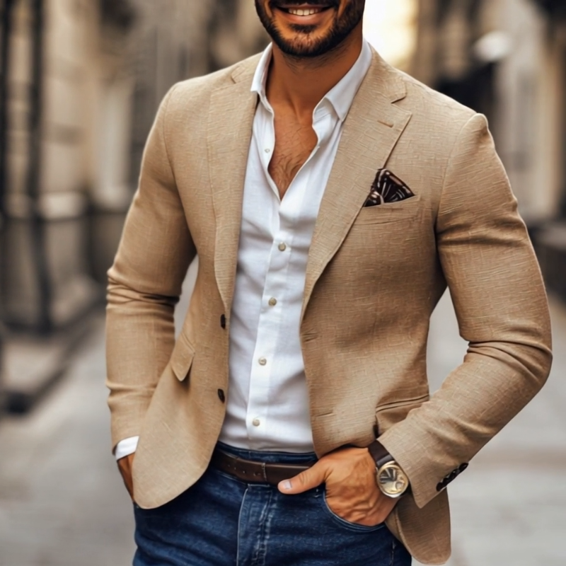 Desmond | Men’s Long Sleeve Notch Lapel Fitted Blazer