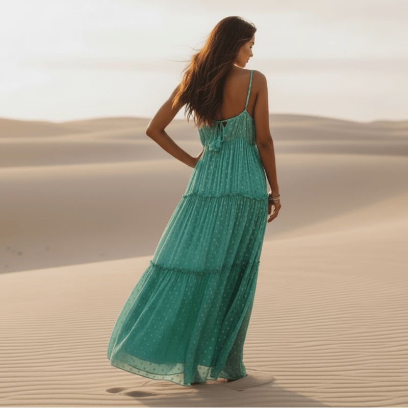 Diana | Women's Tiered Sleeveless Flowy Boho Maxi Dress