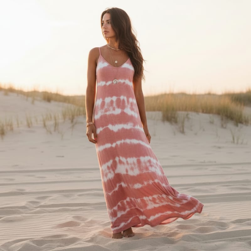 Diane | Women's Sleeveless V Neck Boho Maxi Dress