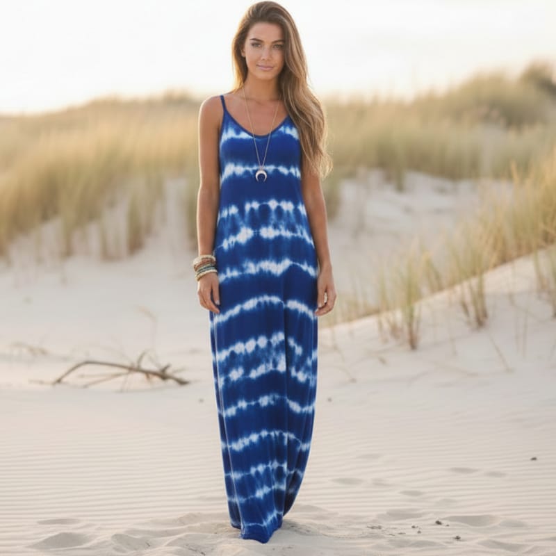 Diane | Women's Sleeveless V Neck Boho Maxi Dress