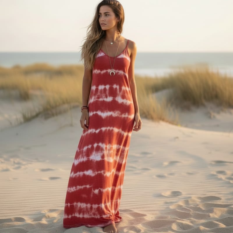 Diane | Women's Sleeveless V Neck Boho Maxi Dress