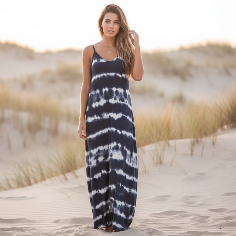 Diane | Women's Sleeveless V Neck Boho Maxi Dress