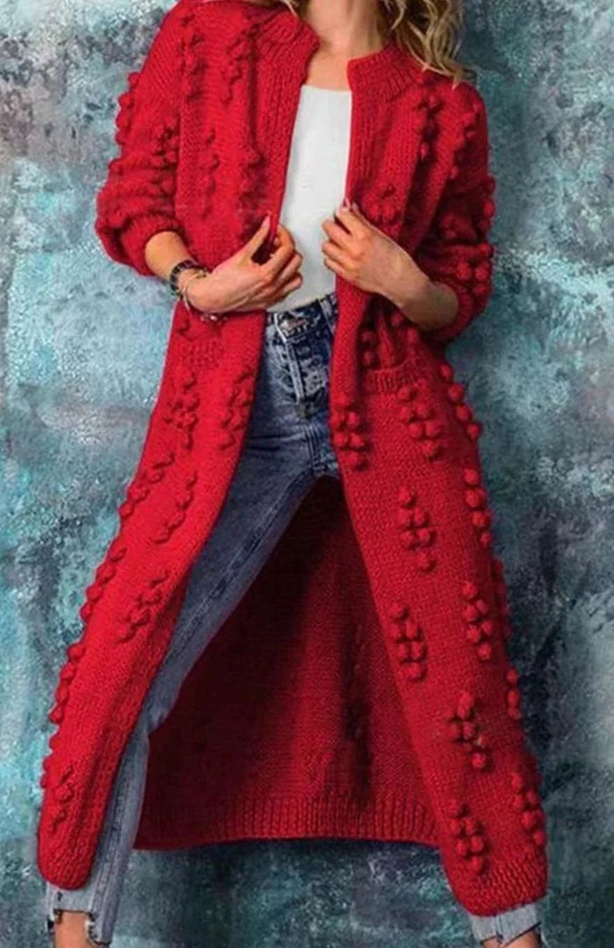 Dilshad | Women’s Long Sleeve Open Front Textured Cardigan