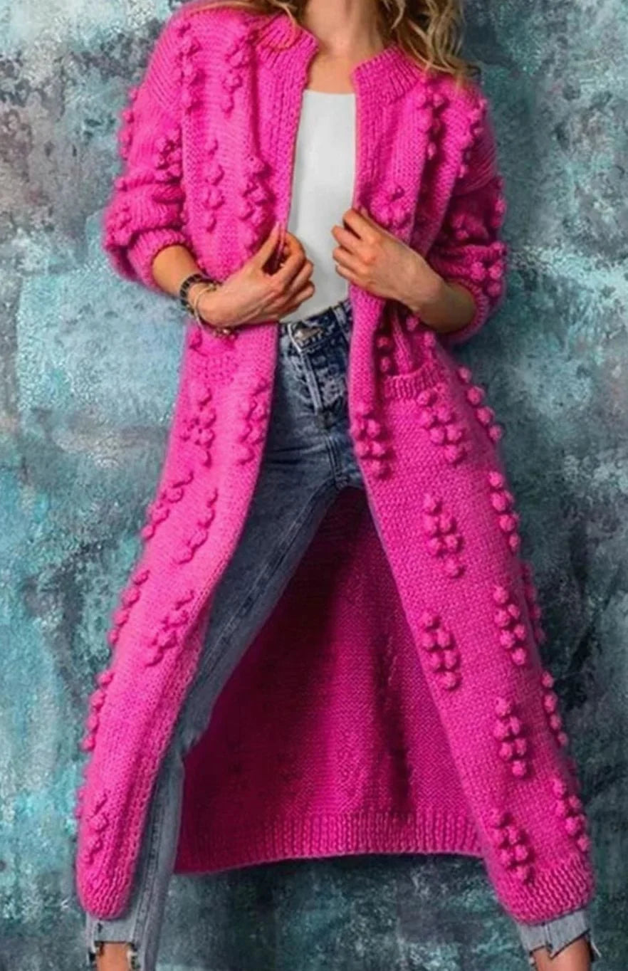 Dilshad | Women’s Long Sleeve Open Front Textured Cardigan