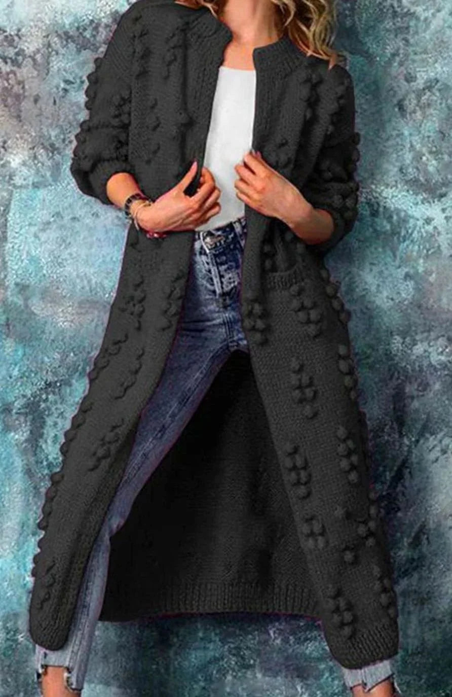 Dilshad | Women’s Long Sleeve Open Front Textured Cardigan