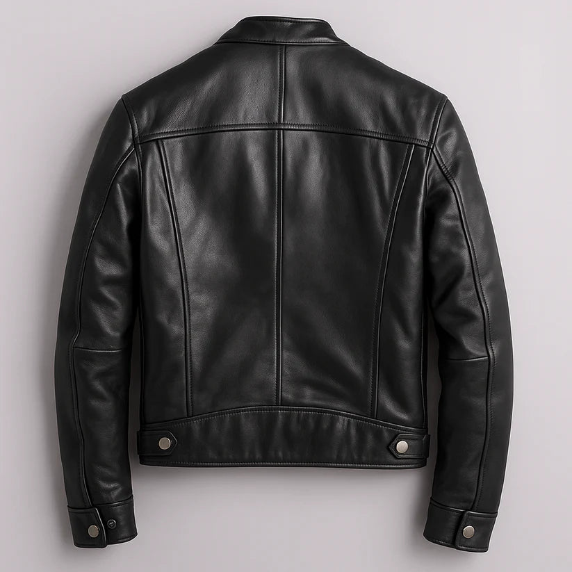 Dominic | Men’s Stand Collar Front Zip Pockets Jacket