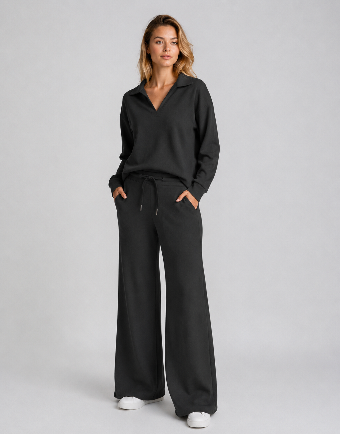Donella | Women's V-Neck Long Sleeve Two Piece Set