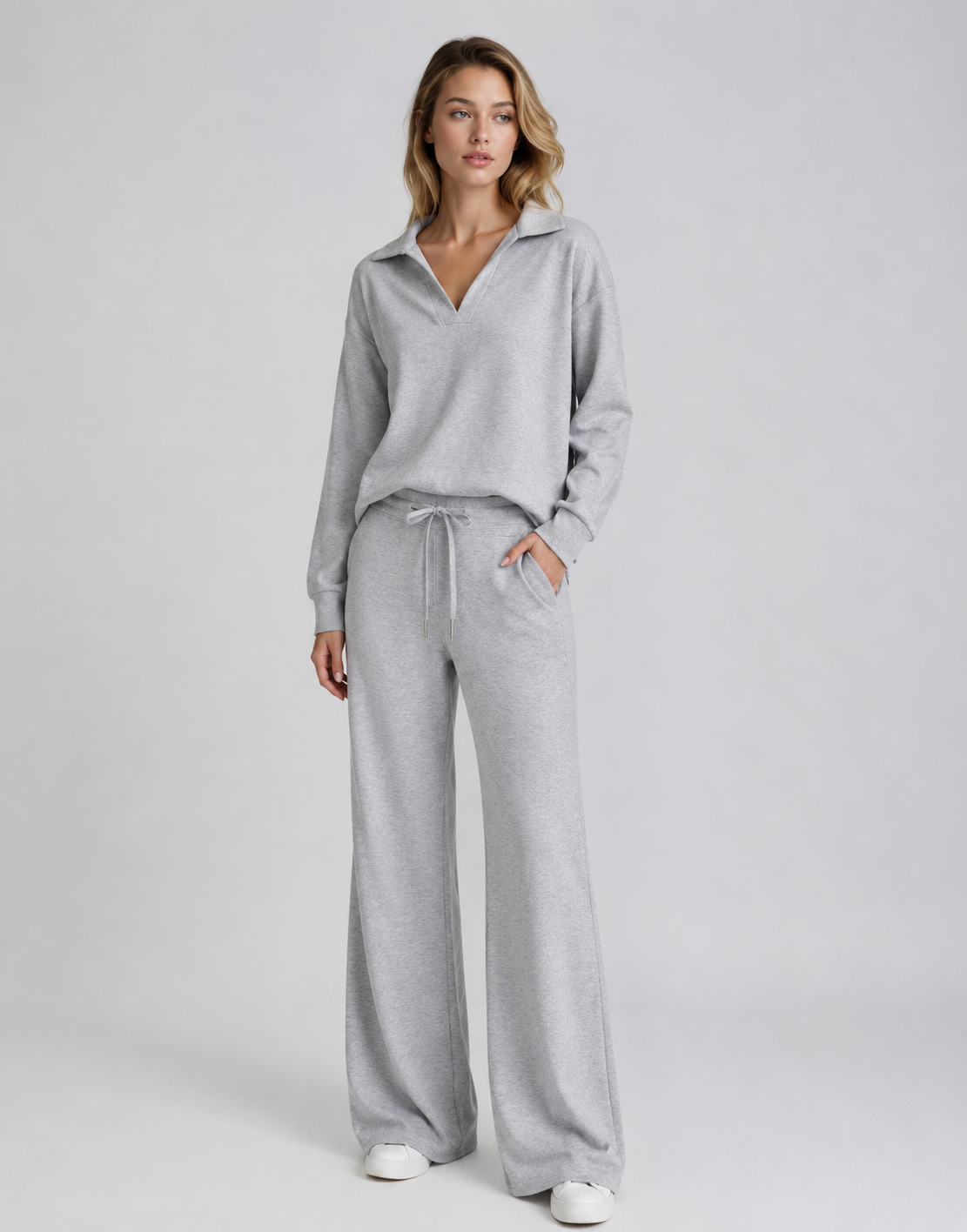 Donella | Women's V-Neck Long Sleeve Two Piece Set