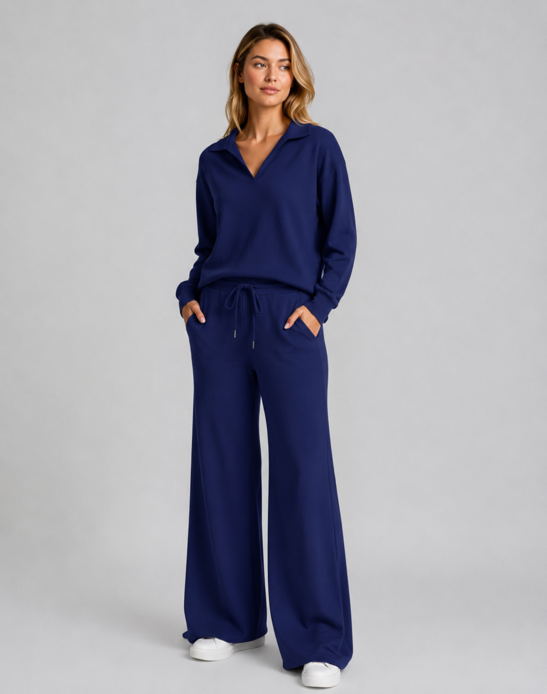 Donella | Women's V-Neck Long Sleeve Two Piece Set