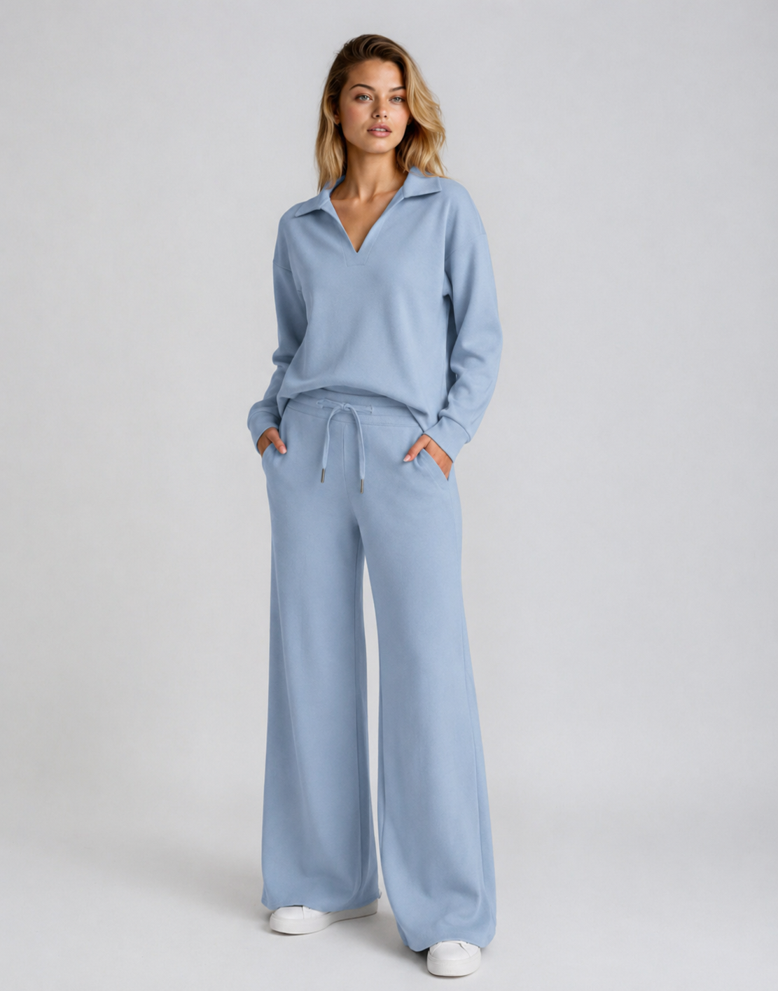 Donella | Women's V-Neck Long Sleeve Two Piece Set