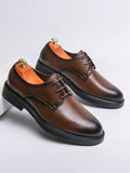 Donnell | Men's Lace-Up Low Heel Round Toe Derby Dress Shoes