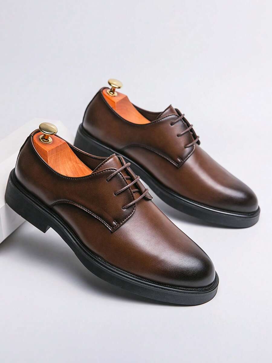 Donnell | Men's Lace-Up Low Heel Round Toe Derby Dress Shoes