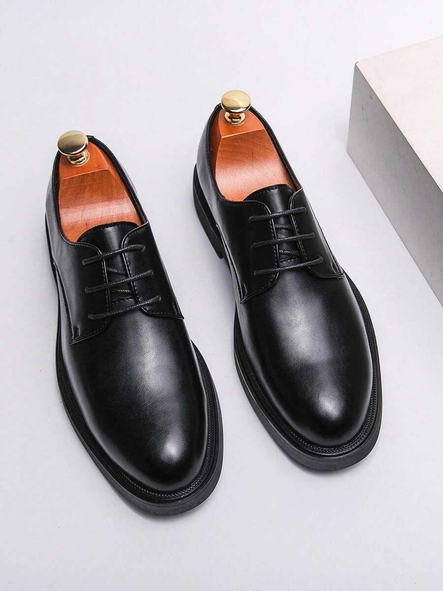 Donnell | Men's Lace-Up Low Heel Round Toe Derby Dress Shoes