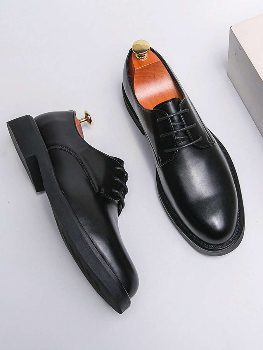 Donnell | Men's Lace-Up Low Heel Round Toe Derby Dress Shoes