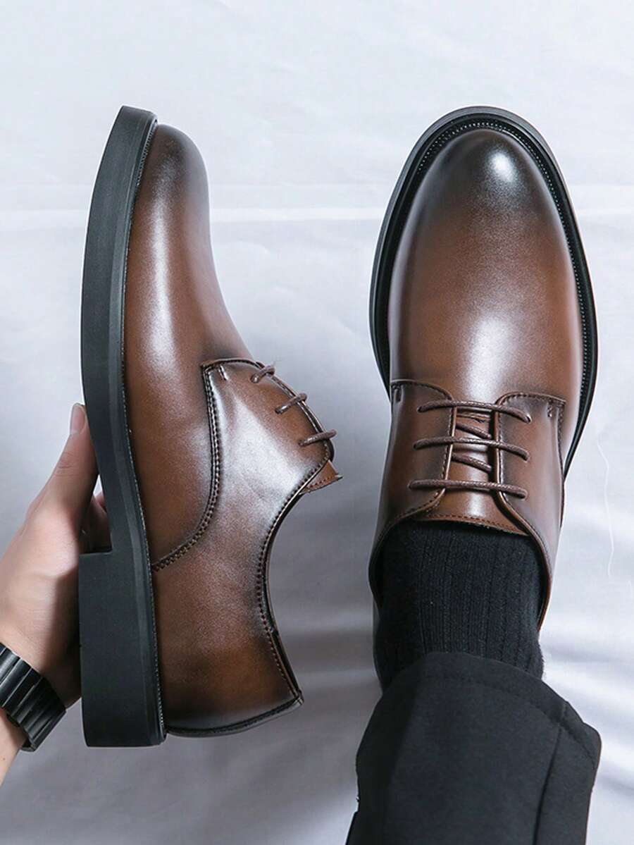 Donnell | Men's Lace-Up Low Heel Round Toe Derby Dress Shoes