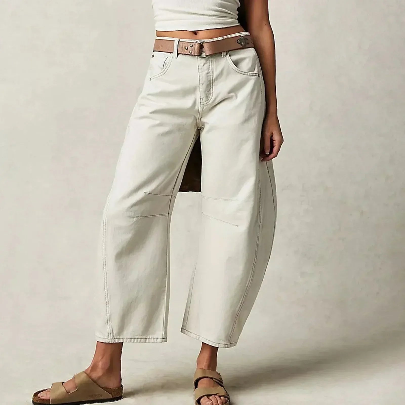 Dora | Women's Mid Rise Button Baggy Jeans