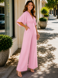 Dorothy | Women's Fitted V-Neck Wide Leg Jumpsuit