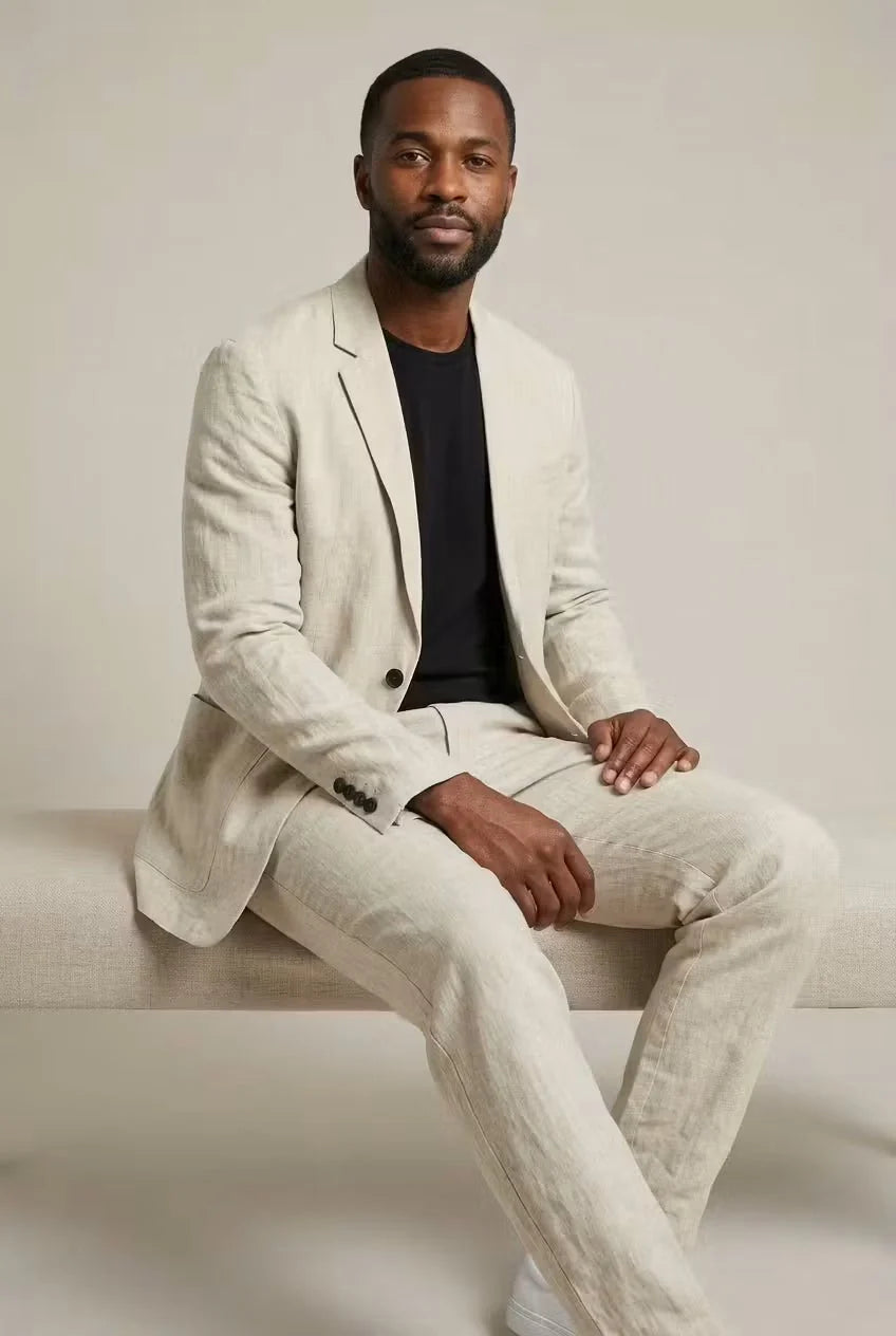 Draven | Men’s Tapered Leg Button Front Long Sleeve Two Piece Set