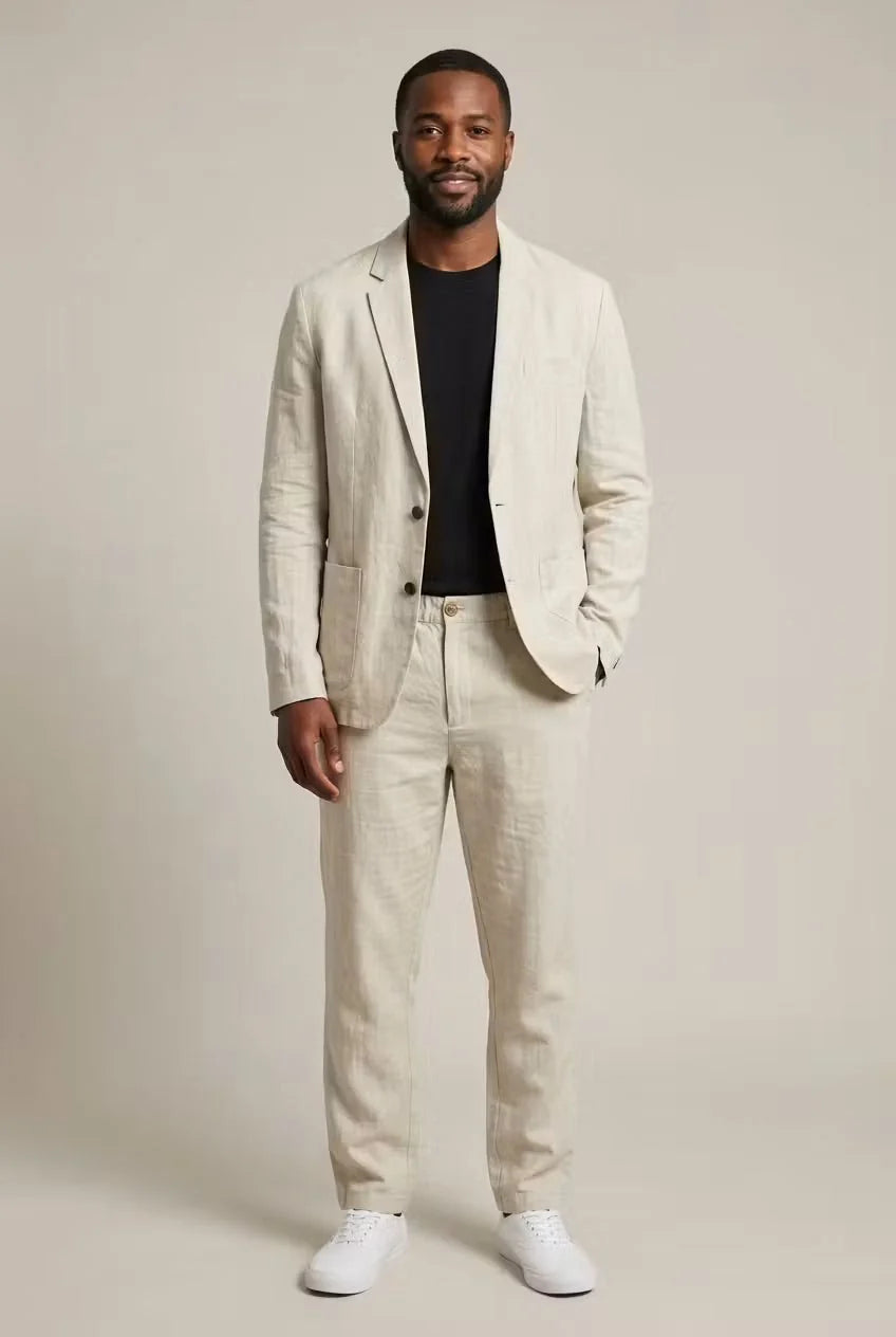 Draven | Men’s Tapered Leg Button Front Long Sleeve Two Piece Set