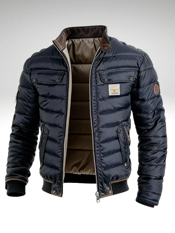 Drayden | Men’s Long Sleeve Stand Collar Zip Front Bomber Jacket