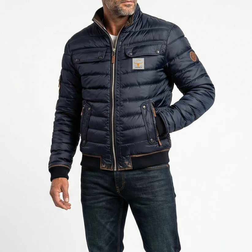 Drayden | Men’s Long Sleeve Stand Collar Zip Front Bomber Jacket