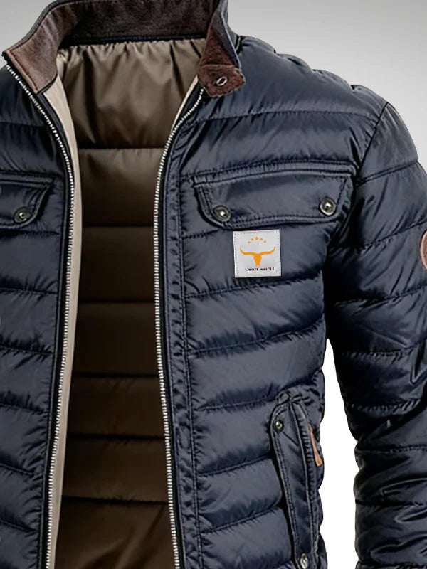 Drayden | Men’s Long Sleeve Stand Collar Zip Front Bomber Jacket