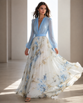 Drew | Women's Floral Long Sleeve Flowy Maxi Dress