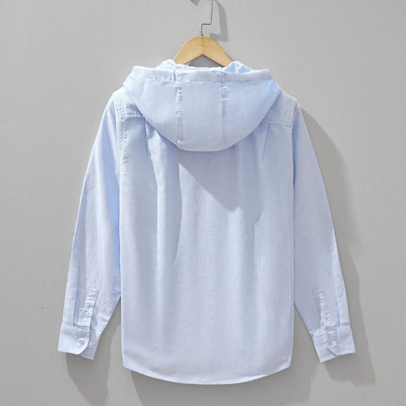 Drummond | Men’s Front Zip Long Sleeve Drawstring Hooded Shirt