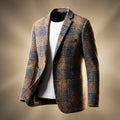 Edvard | Men’s Plaid Notch Lapel Long Sleeve Blazer
