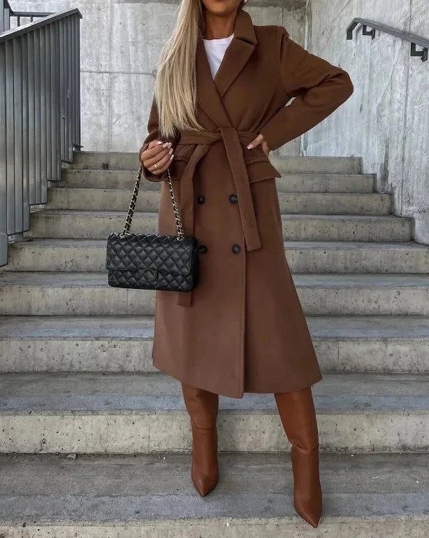 Eileithyia | Women’s Long Sleeve Button Front Mid-Length Coat