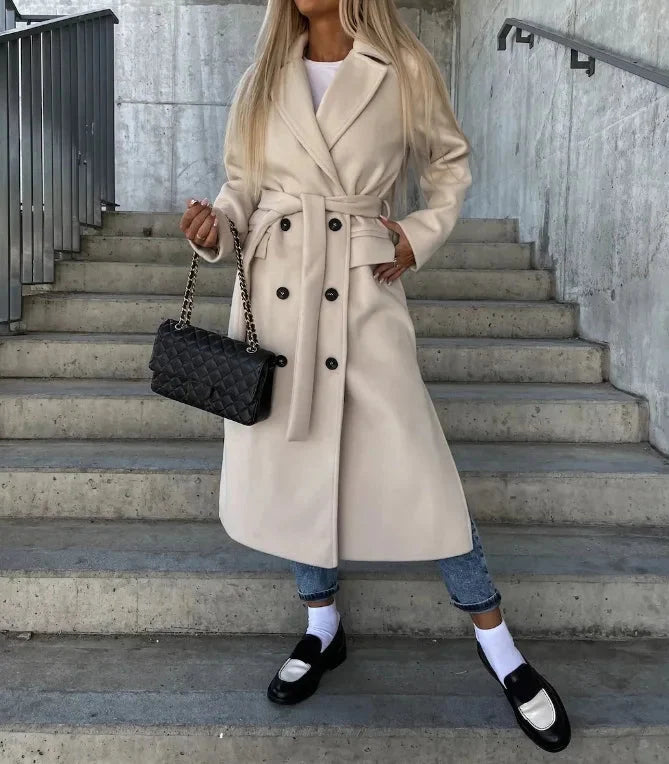 Eileithyia | Women’s Long Sleeve Button Front Mid-Length Coat