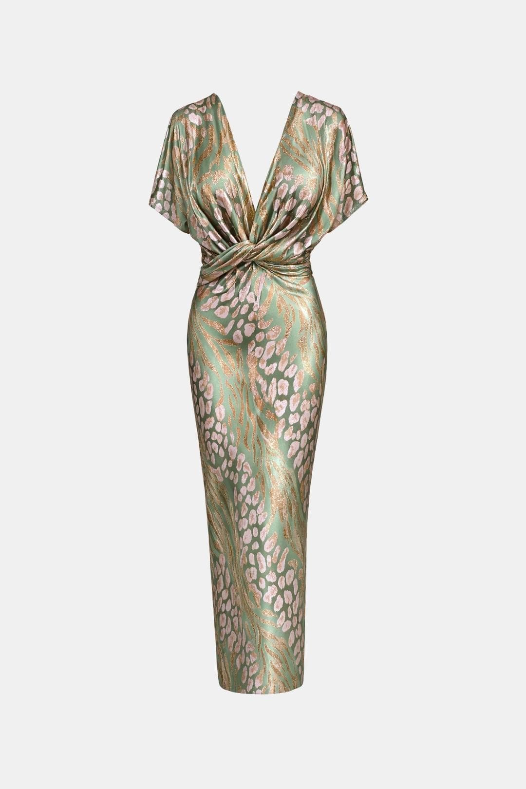 Eleanora | Women's V-Neck Patterned Wedding Guest Dress