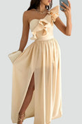 Elena | Women's Ruffle High Slit Wedding Guest Dress