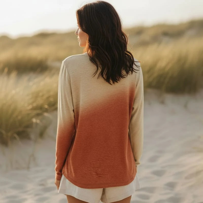 Women’s Long Sleeve Scoop Neck Boho Shirt
